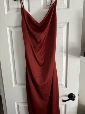 Women's Cowl Neck Slip Dress in Deep Wine